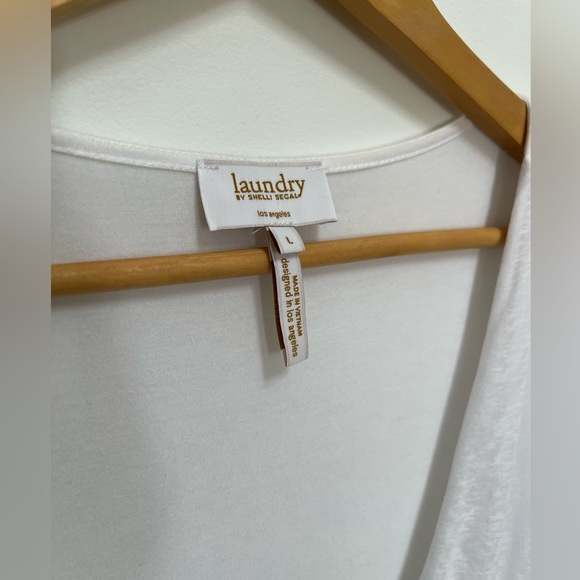 Laundry White Wrap T-Shirt Women’s Size Large - Picture 2 of 4